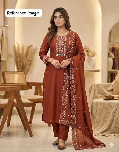 Krunique anarkali 3pcs wholesale kurti cotlog
